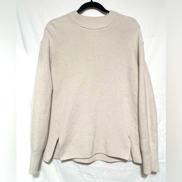 Lululemon Merino Wool-Blend Ribbed Crewneck Sweater Winter Cozy Oversized Soft - Picture 6 of 15
